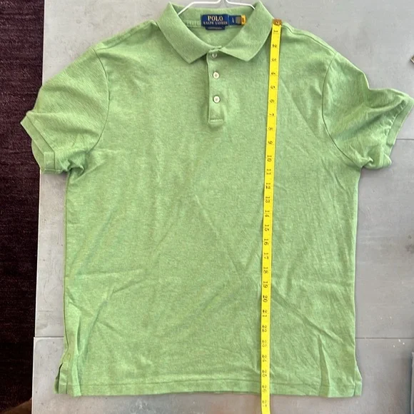 EUC men’s L green custom slim fit polo shirt—super soft - Picture 5 of 6